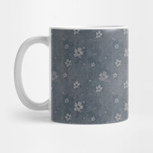 Charcoal Gray Grunge Flowers and Hearts Pattern Gifts Mug